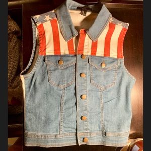 Jean American Flag vest